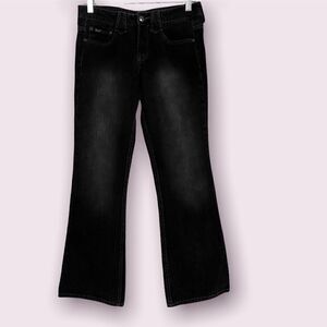 Womens LEI Low Rise Wide Flare Vintage Jeans